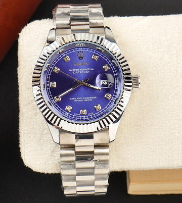 RLX oyster perpetual DATE Blue Dial With Silver Chain