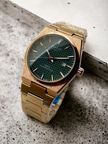 Tissot PRX Gold Stainless Steel Green Dial Quartz Watch