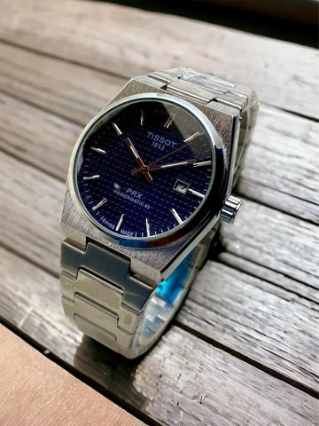 Tissot PRX Silver Stainless Steel Blue Dial Quartz Watch