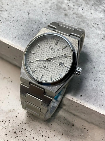 Tissot PRX Silver Stainless Steel White Dial Quartz Watch